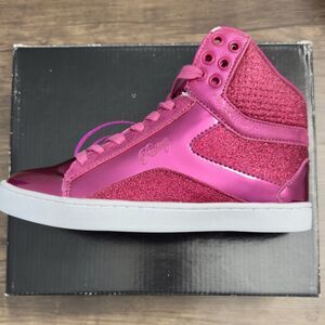 Pastry Fuchsia Pop Tart Glitter High Top Dance Sneaker Women’s Size 6 NEW IN BOX